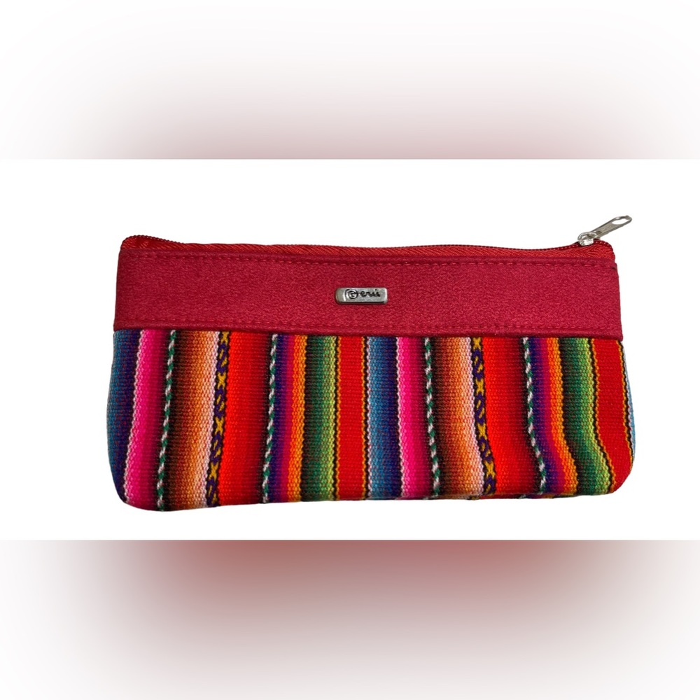 New Unique Colorful Zip Pouch Boho Peruvian Handmade Ethnic.